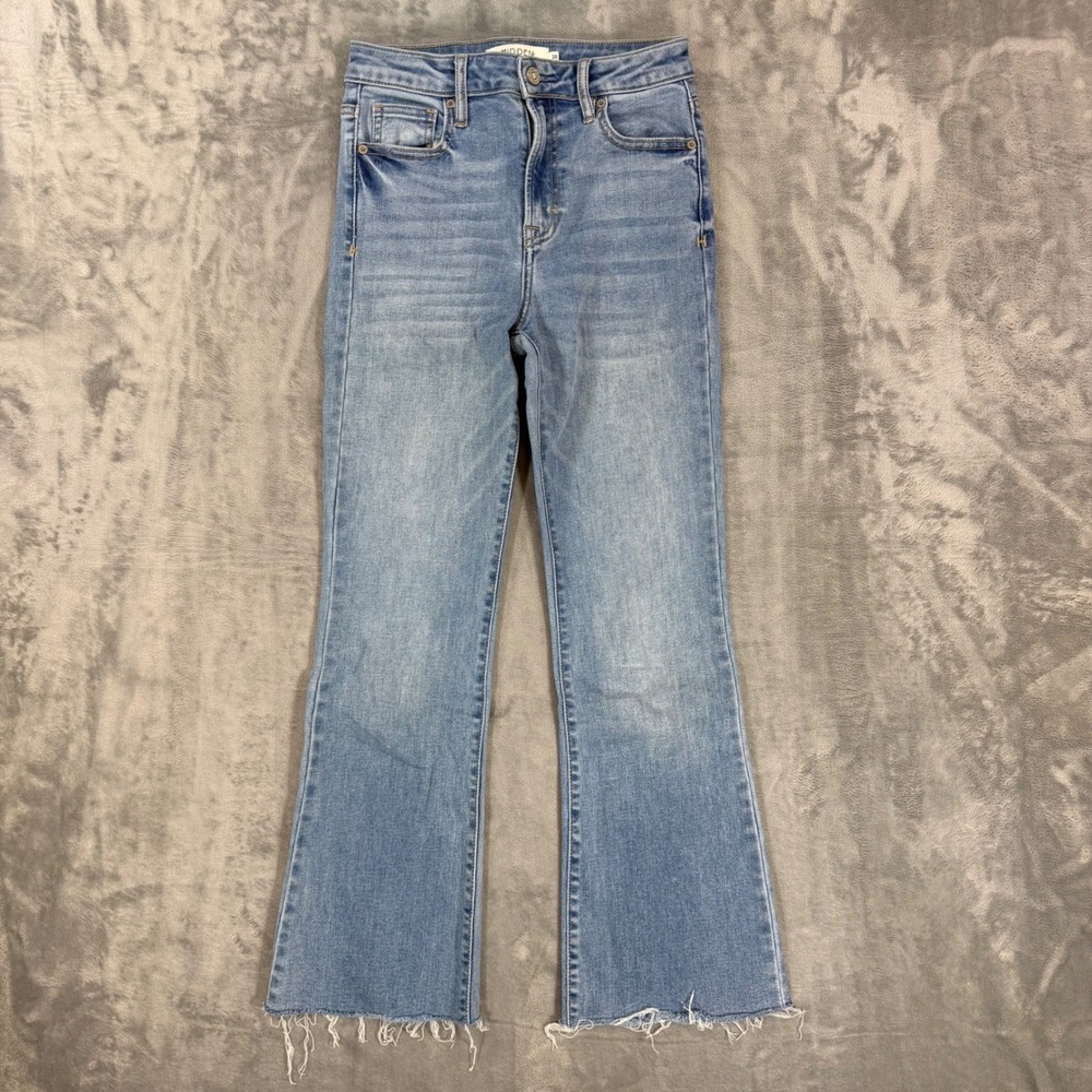 Hidden High Rise Flare Jeans Women's Size 25 Blue Light Wash Denim Pants